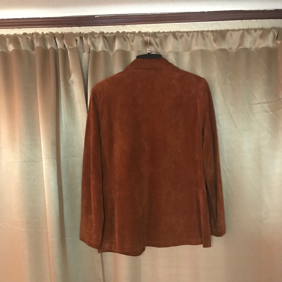Women’s Suede Button Front Jacket - Picture 2 of 3